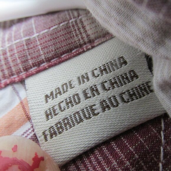 Roper Western Pearl Snap Plaid Dress Shirt Mens Large Purple Long Sleeve Collar‎ - Picture 5 of 6